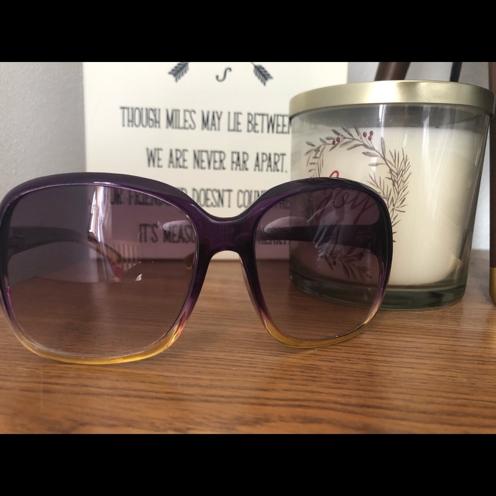 Purple and gold sunglasses